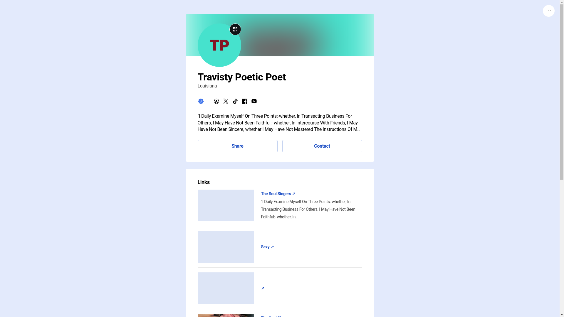 website screenshot of https://raindropsonthepain.link/