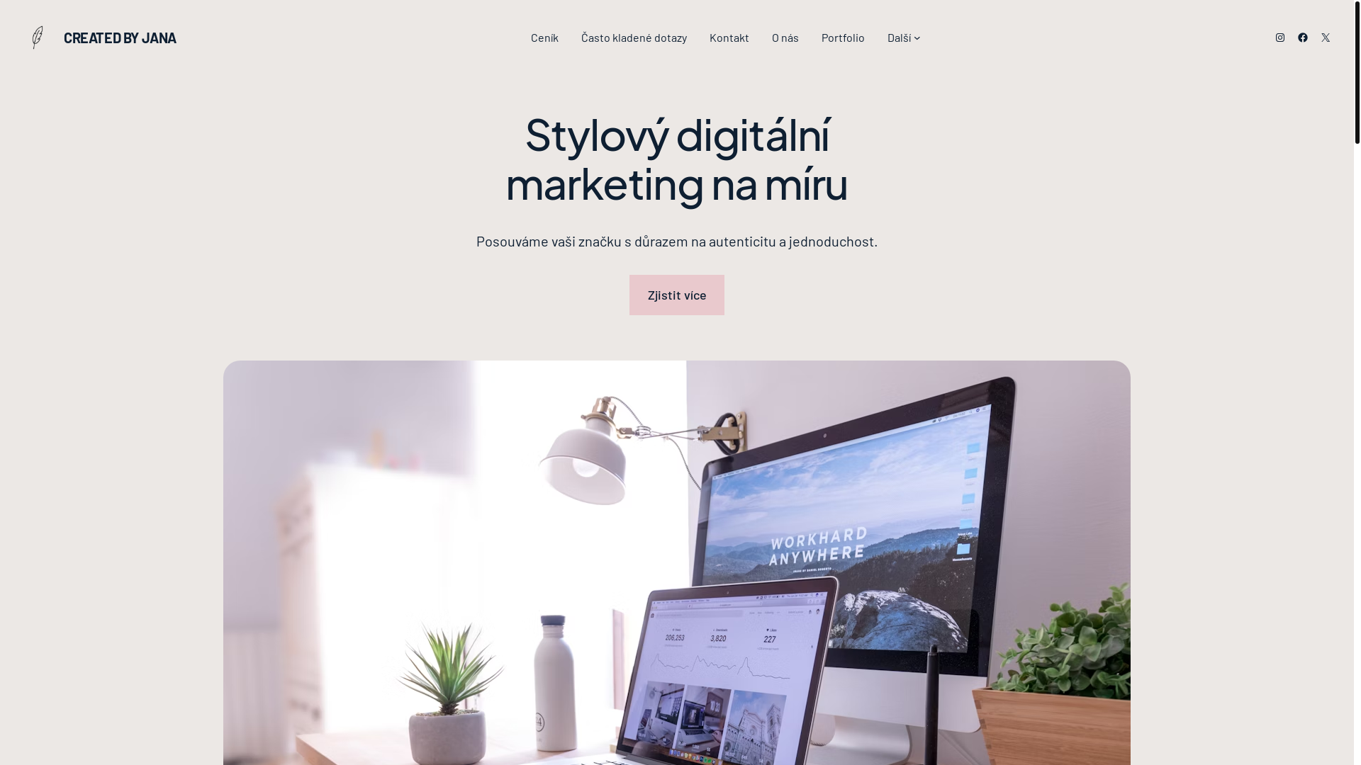website screenshot of https://createdbyjana.cz/