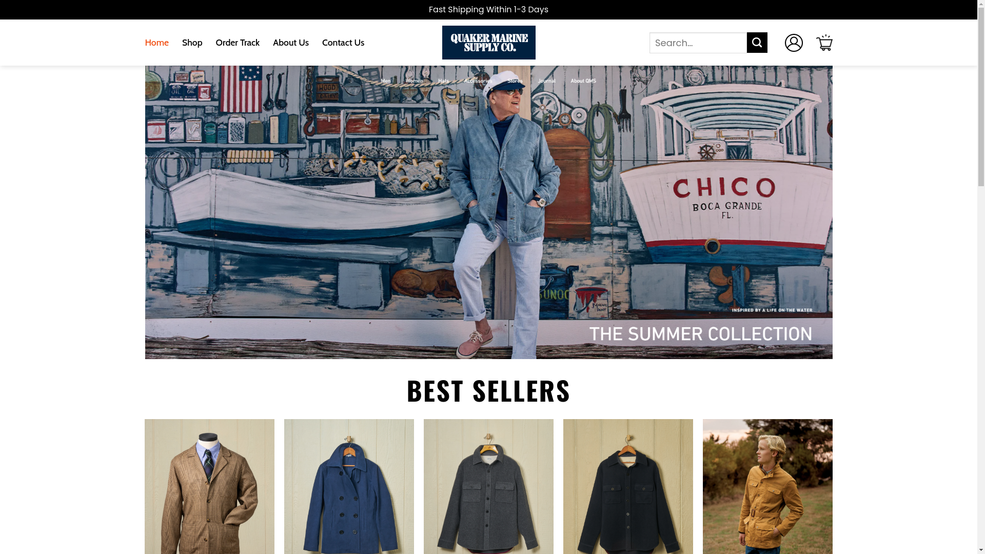 website screenshot of https://thequakermarine.shop/