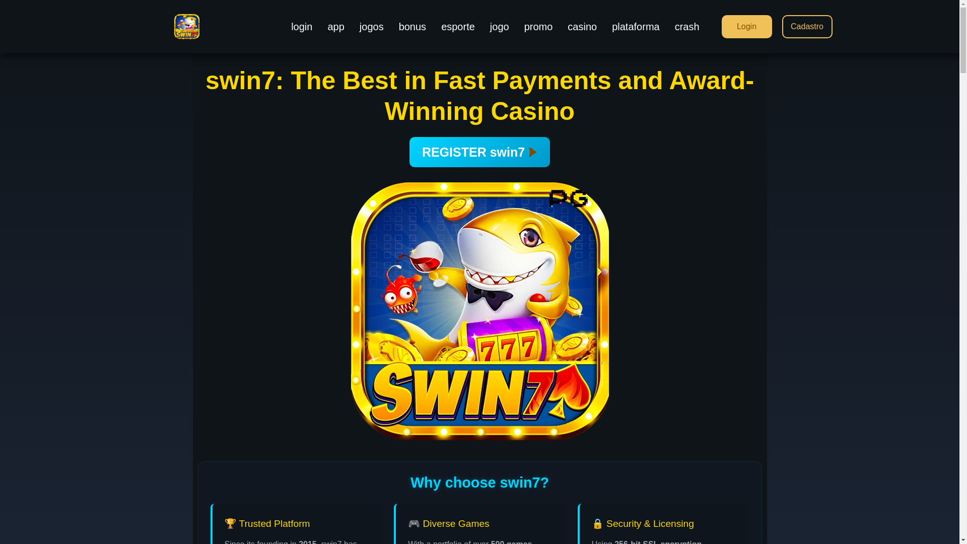 website screenshot of https://swin7slot.com/