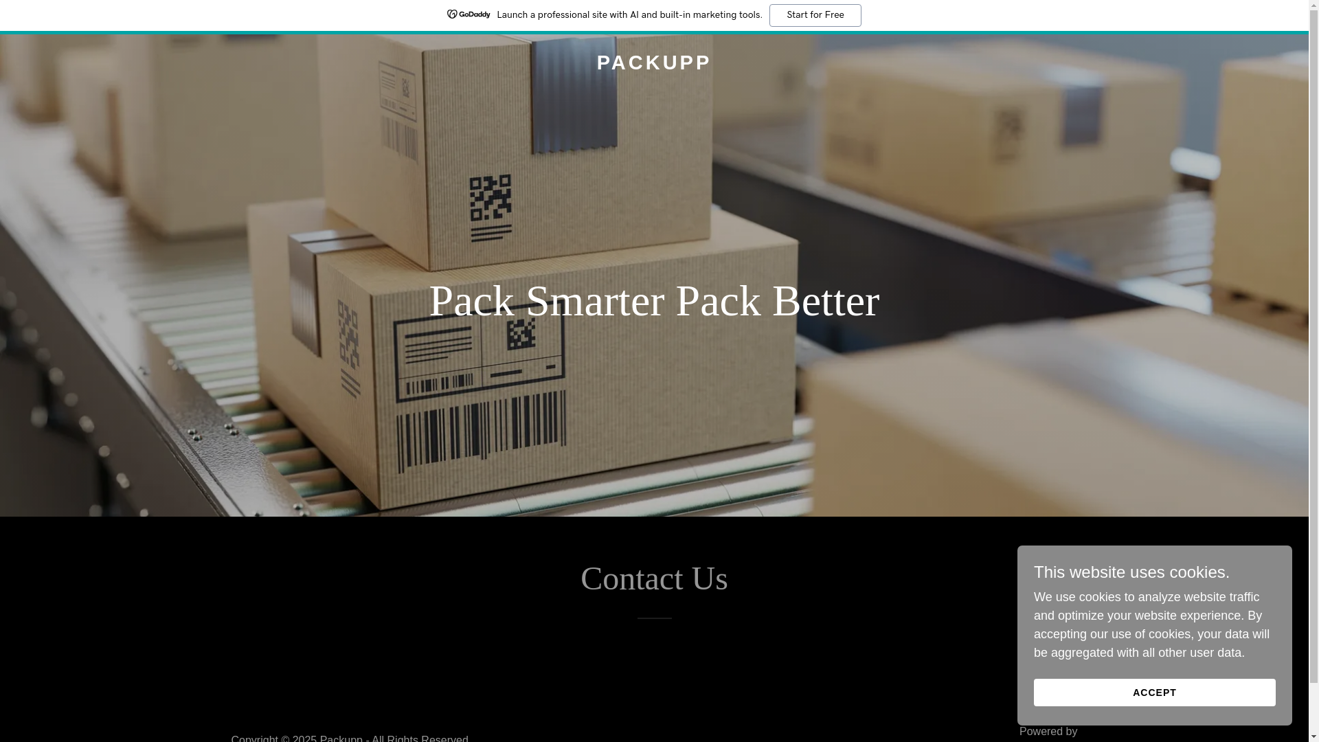 website screenshot of https://packupp.in/