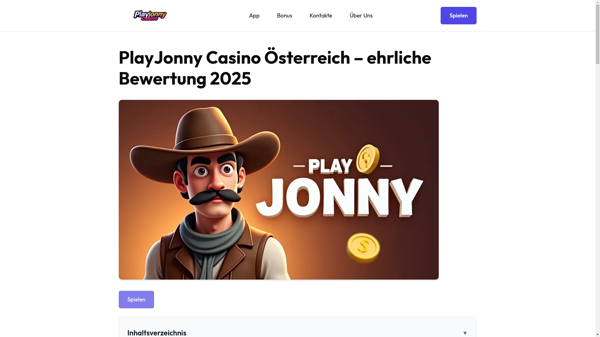 website screenshot of https://playjonnycasino.at/