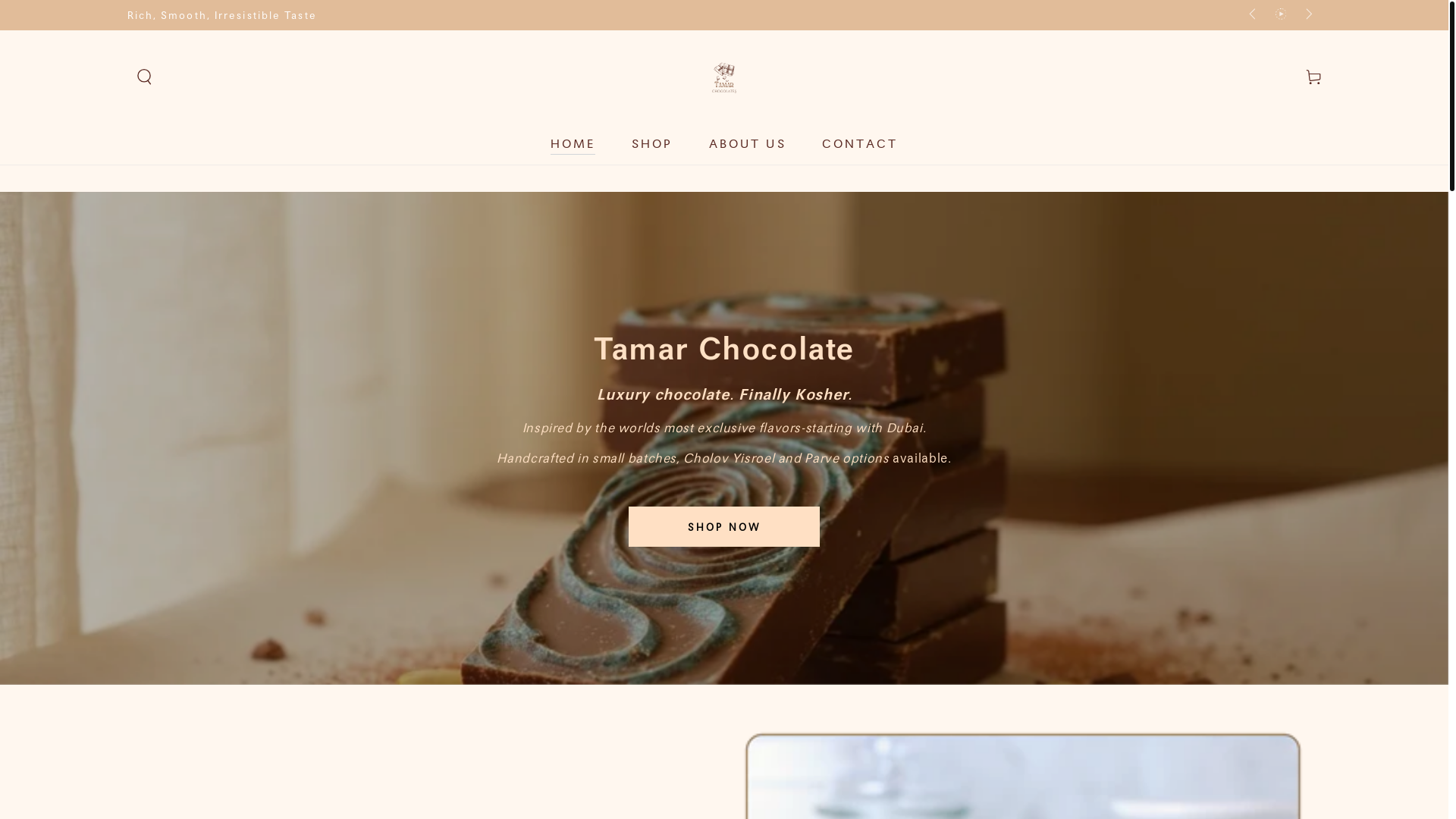 website screenshot of https://tamarchocolate.com/