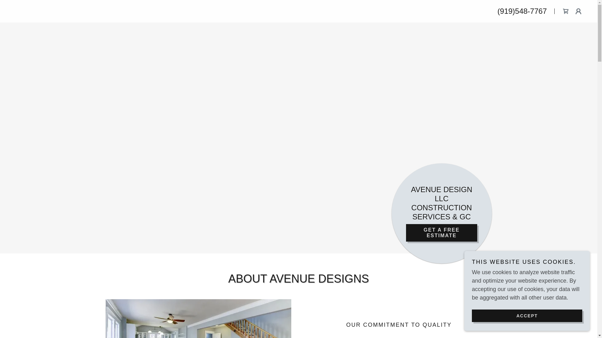 website screenshot of https://avenuedesignsnc.com/