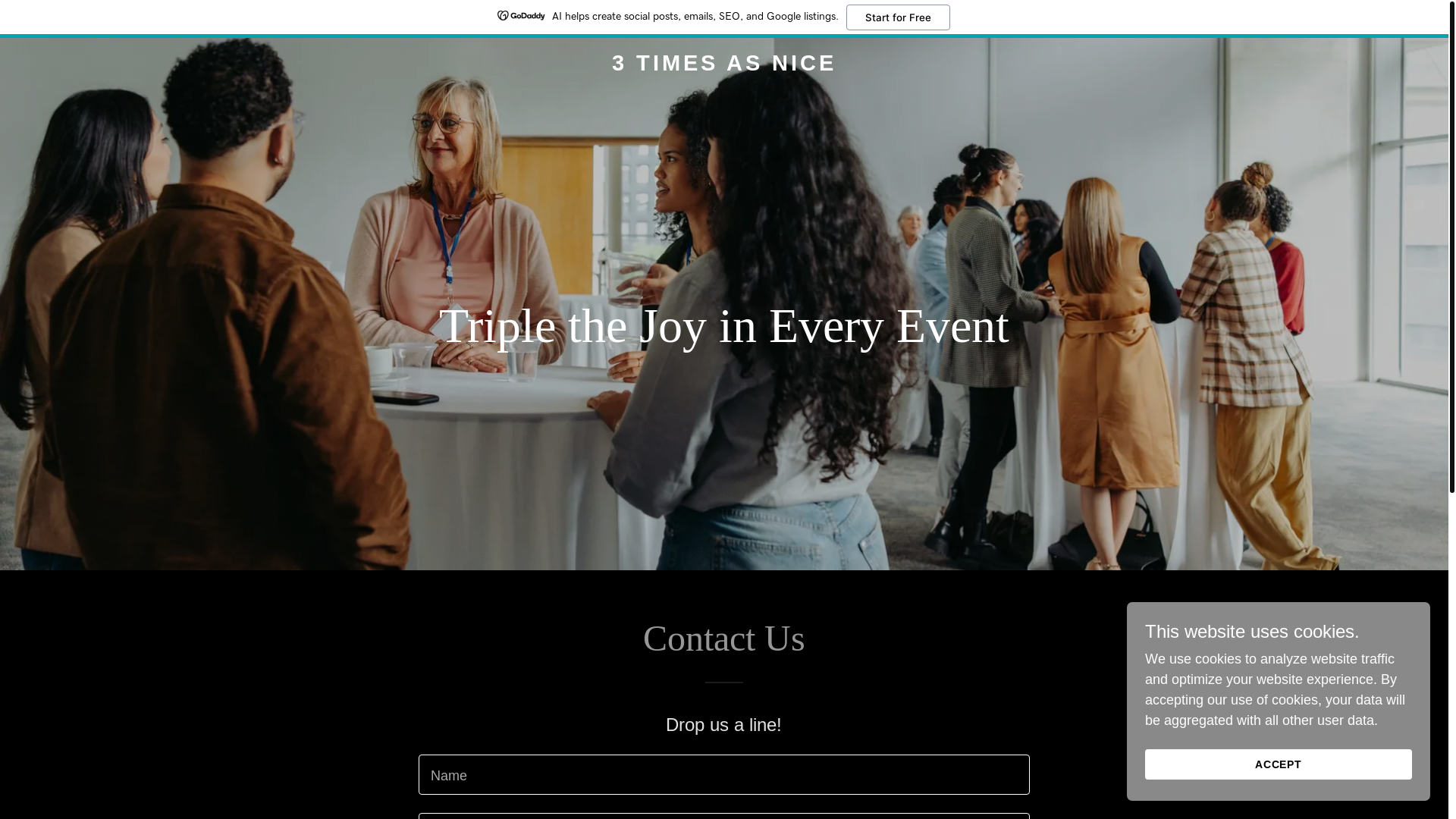 website screenshot of https://3timesasnice.net/