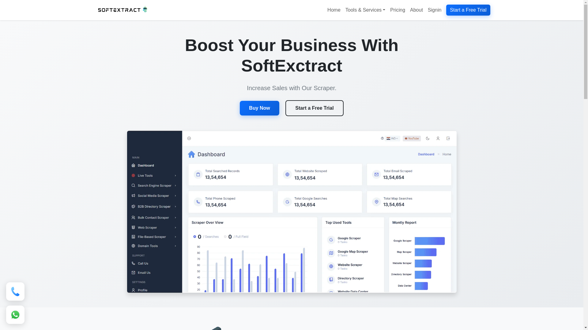 website screenshot of https://softextract.in/