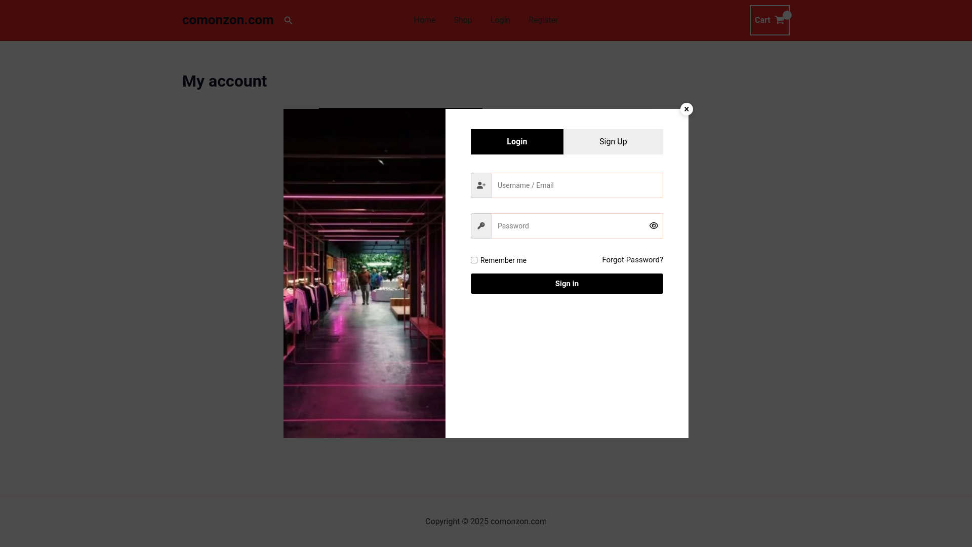 website screenshot of https://comonzon.com/