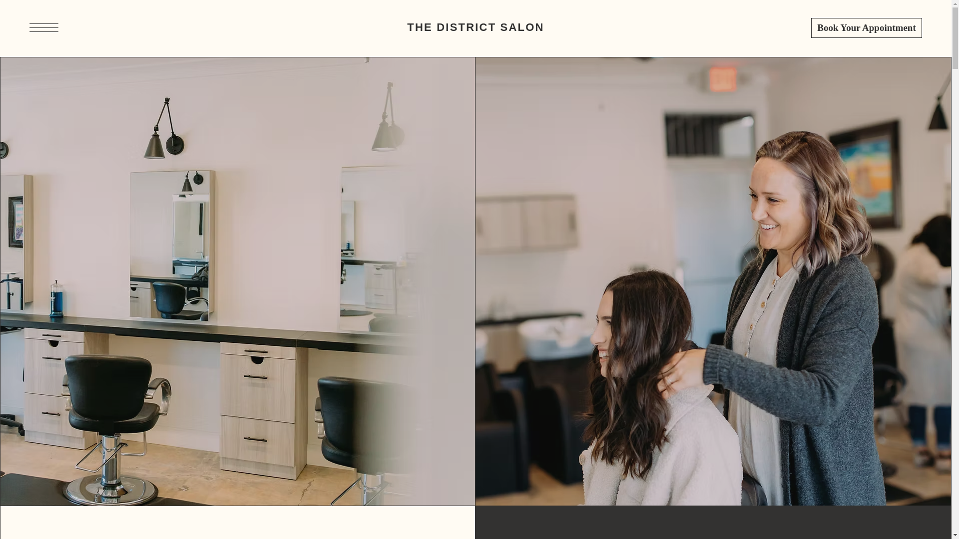 website screenshot of https://thedistricthairsalon.net/