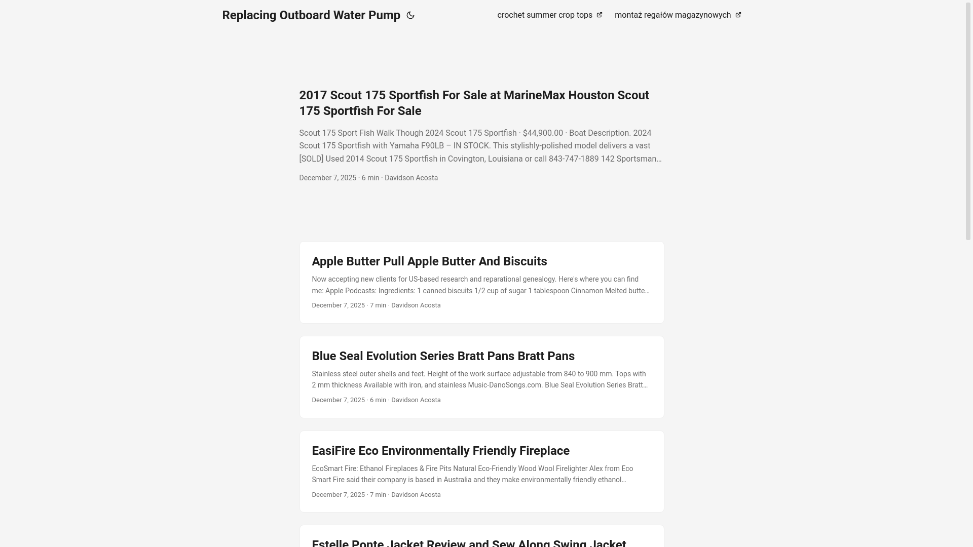 website screenshot of https://replacingoutboardwaterpump.pages.dev/