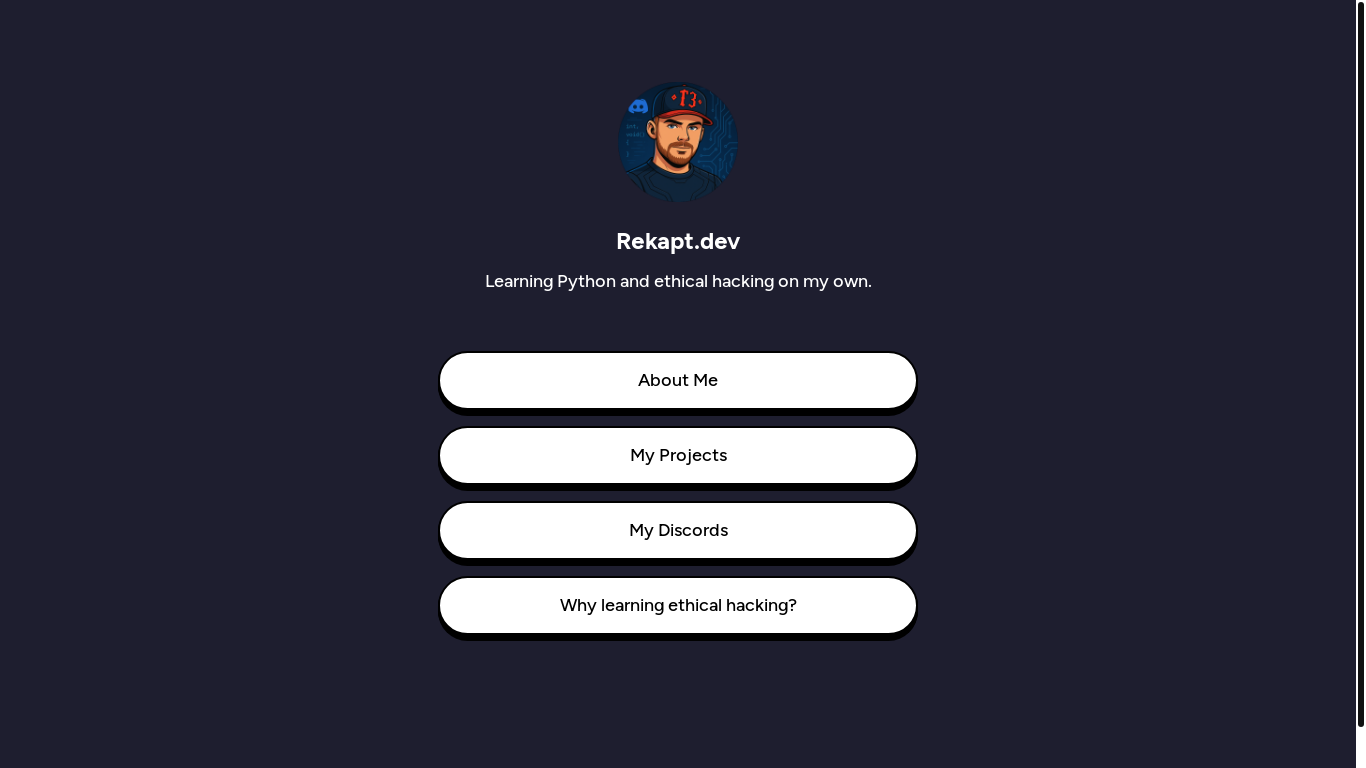 website screenshot of https://rekapt.dev/