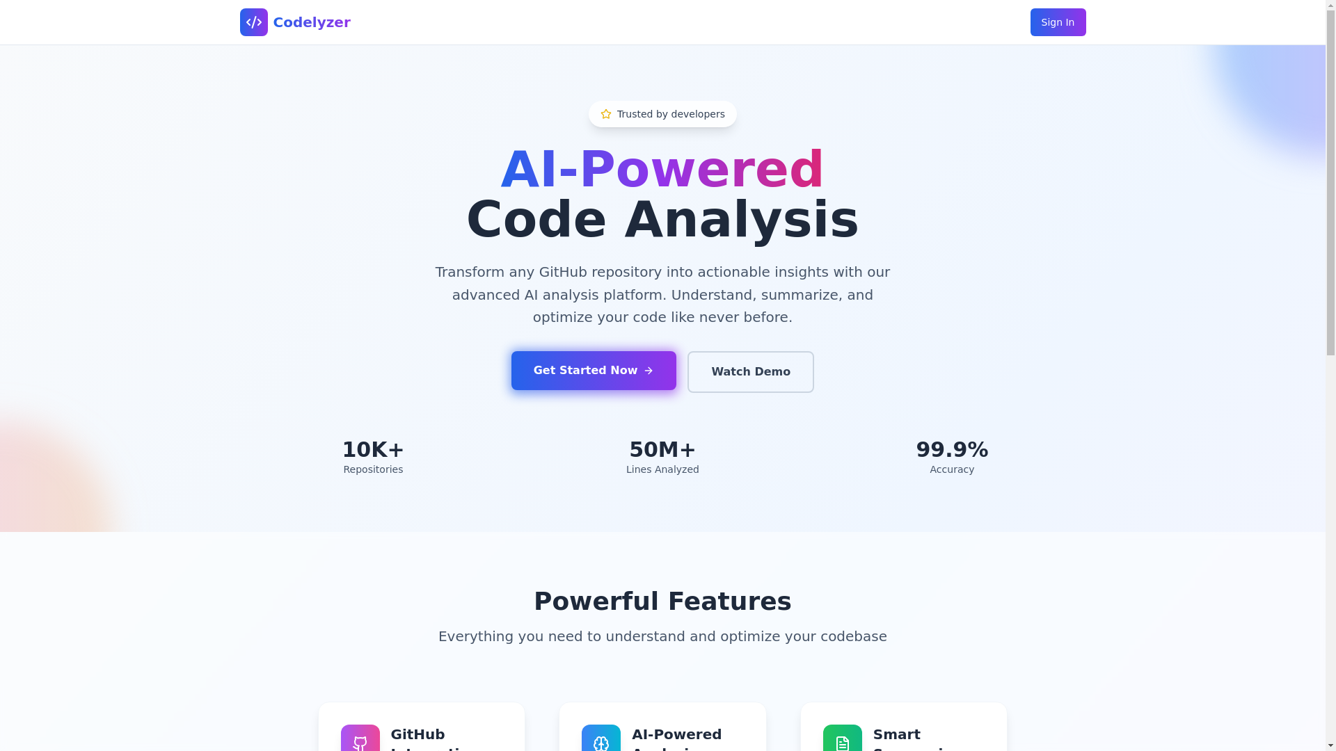 website screenshot of https://codelyzer.dev/