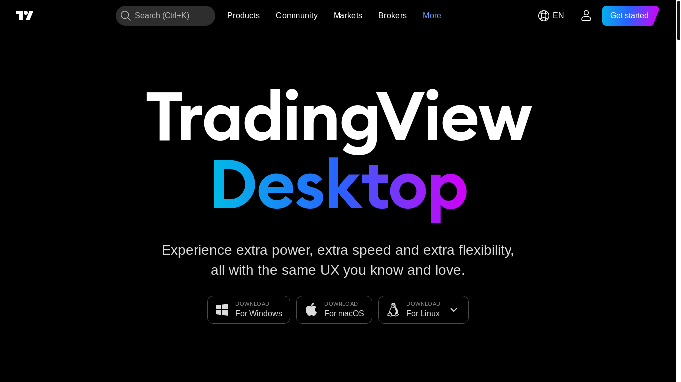 website screenshot of https://www.tradingview.com/desktop