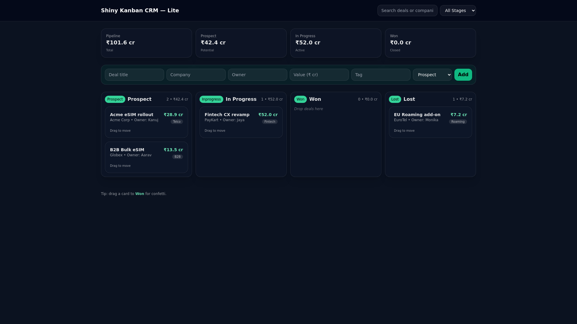 website screenshot of https://kanban2.pages.dev/