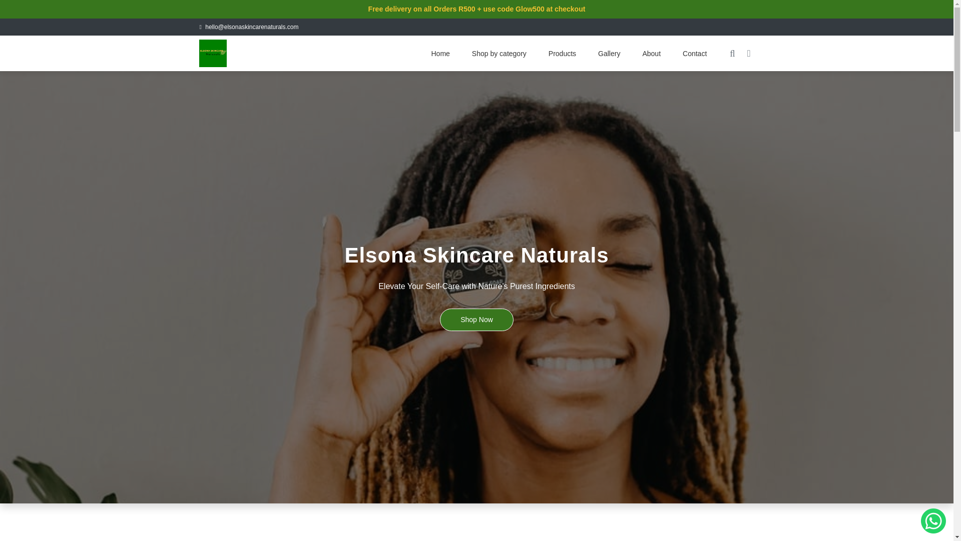 website screenshot of https://elsonaskincarenaturals.co.za/