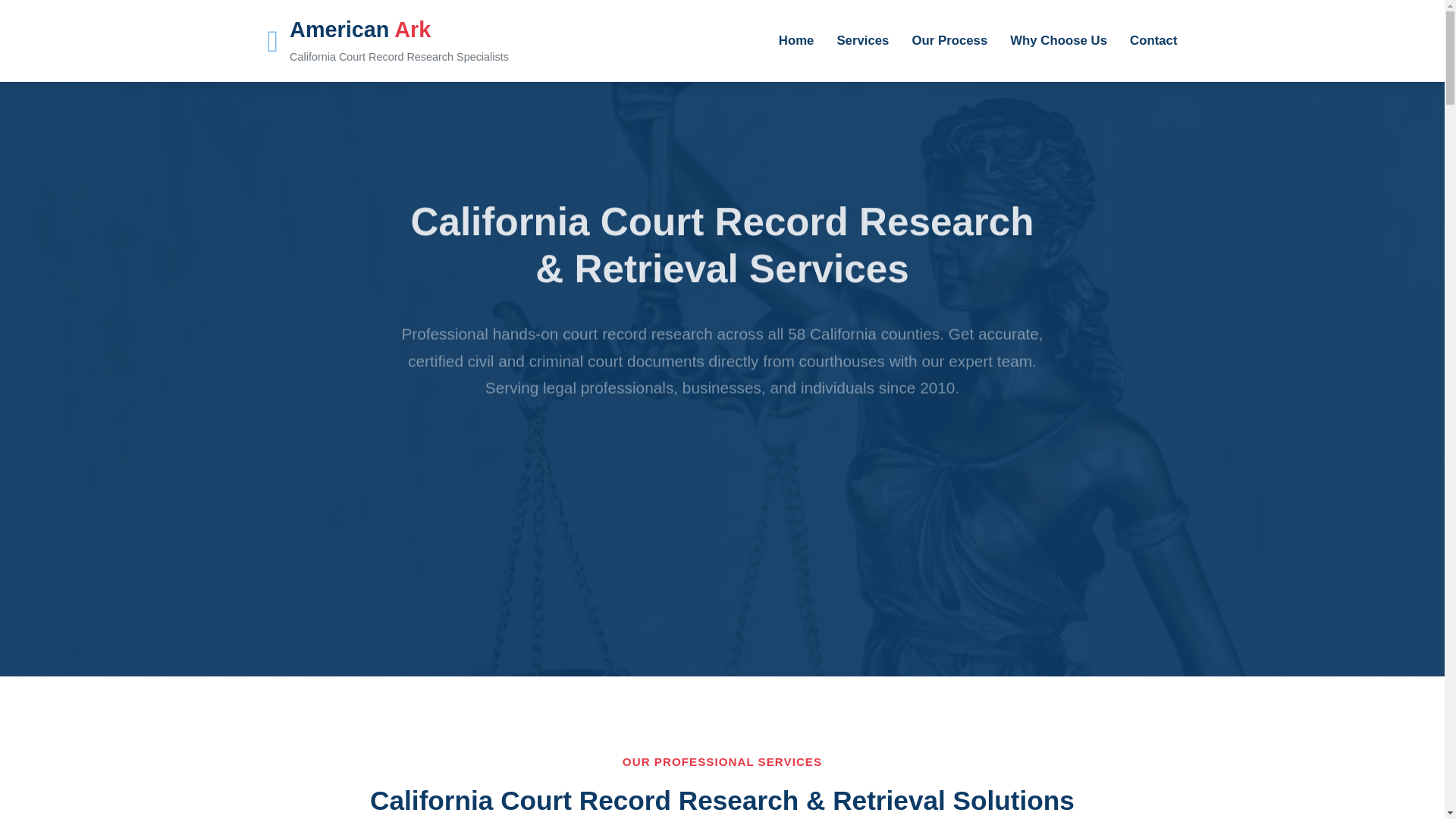 website screenshot of https://americanark.us/