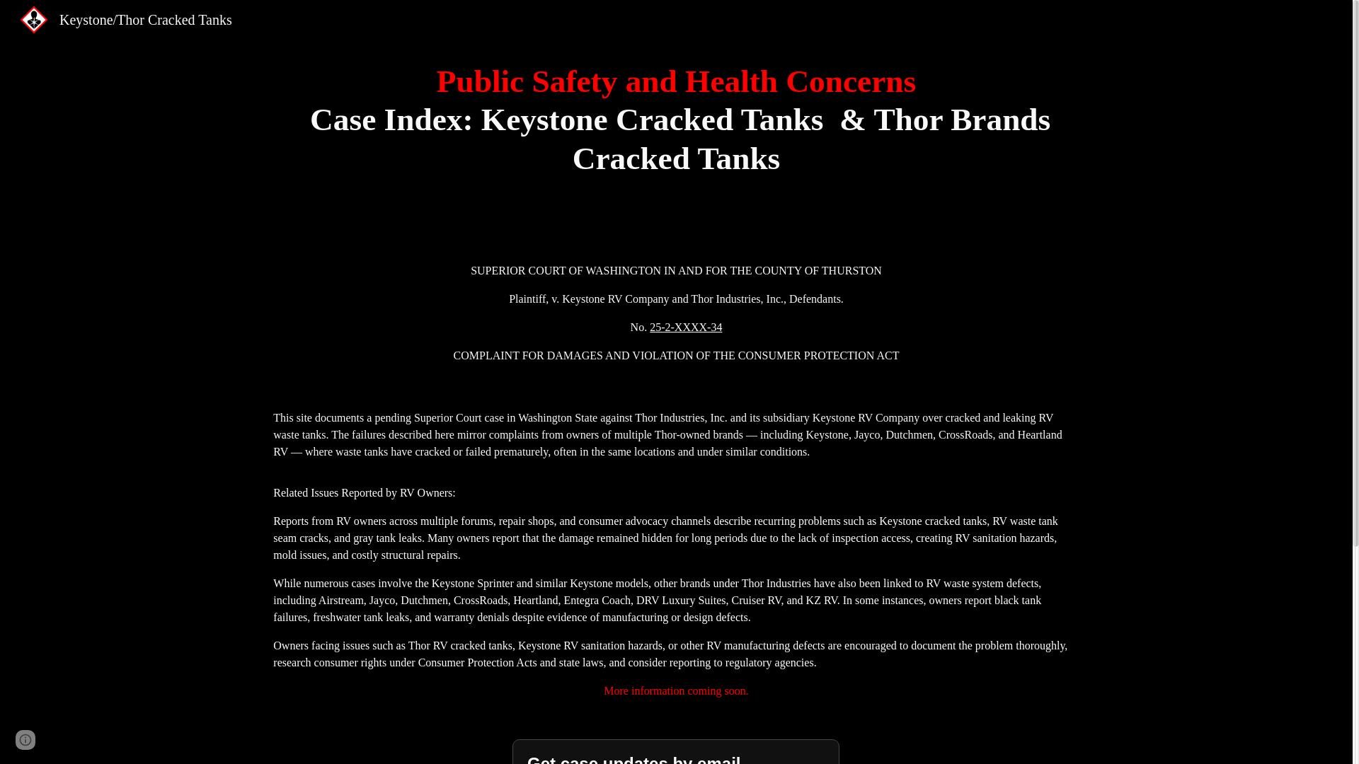 website screenshot of https://keystonecrackedtanks.com/