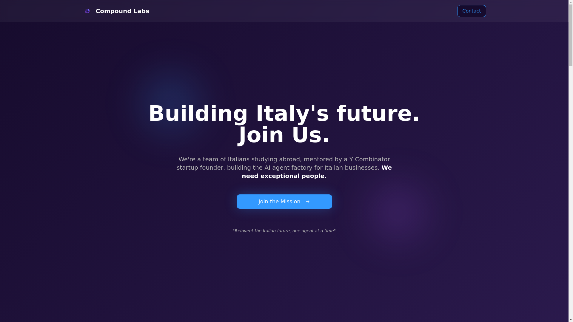 website screenshot of https://compoundlabs.it/