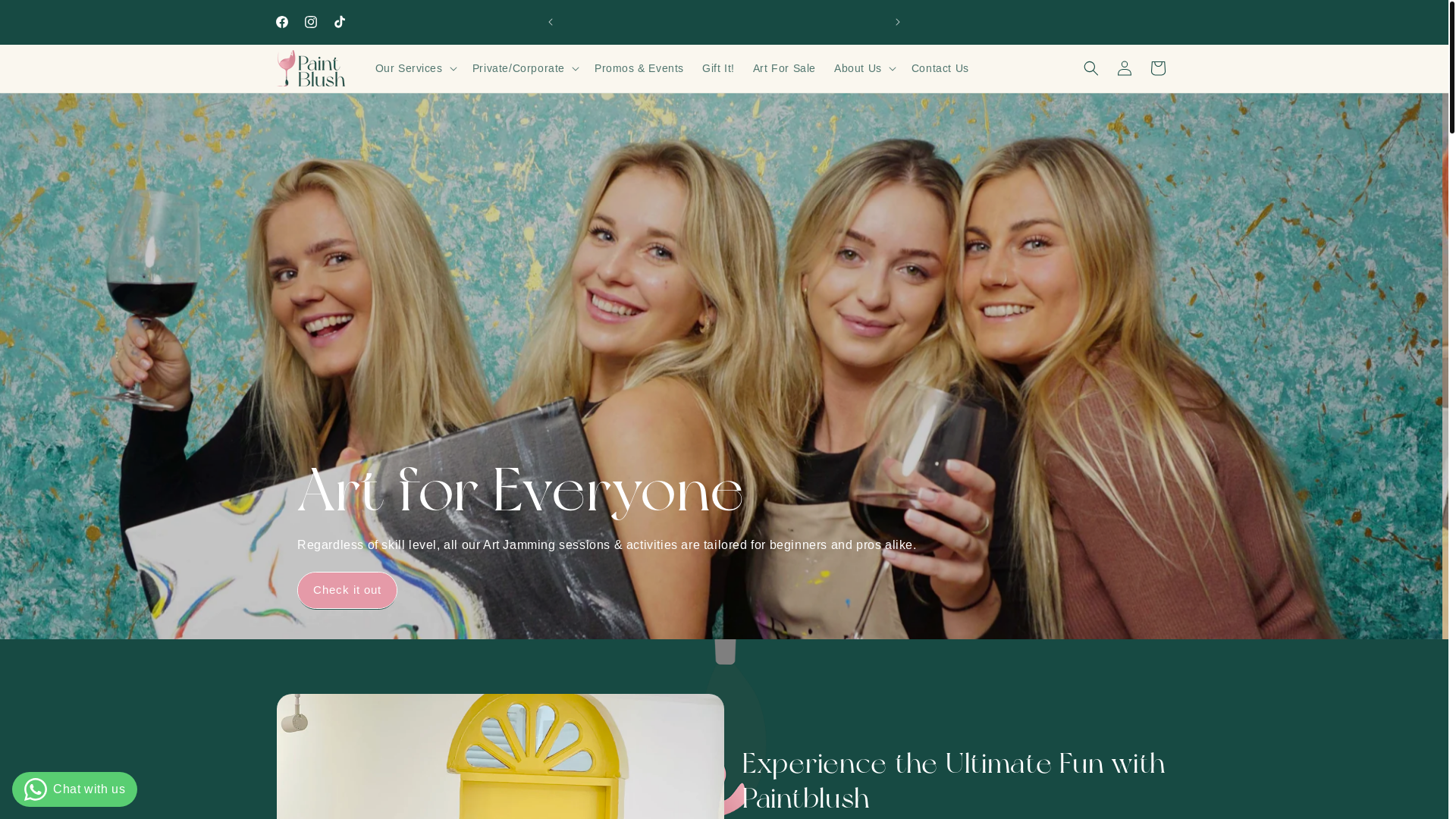 website screenshot of https://paintblush.sg/