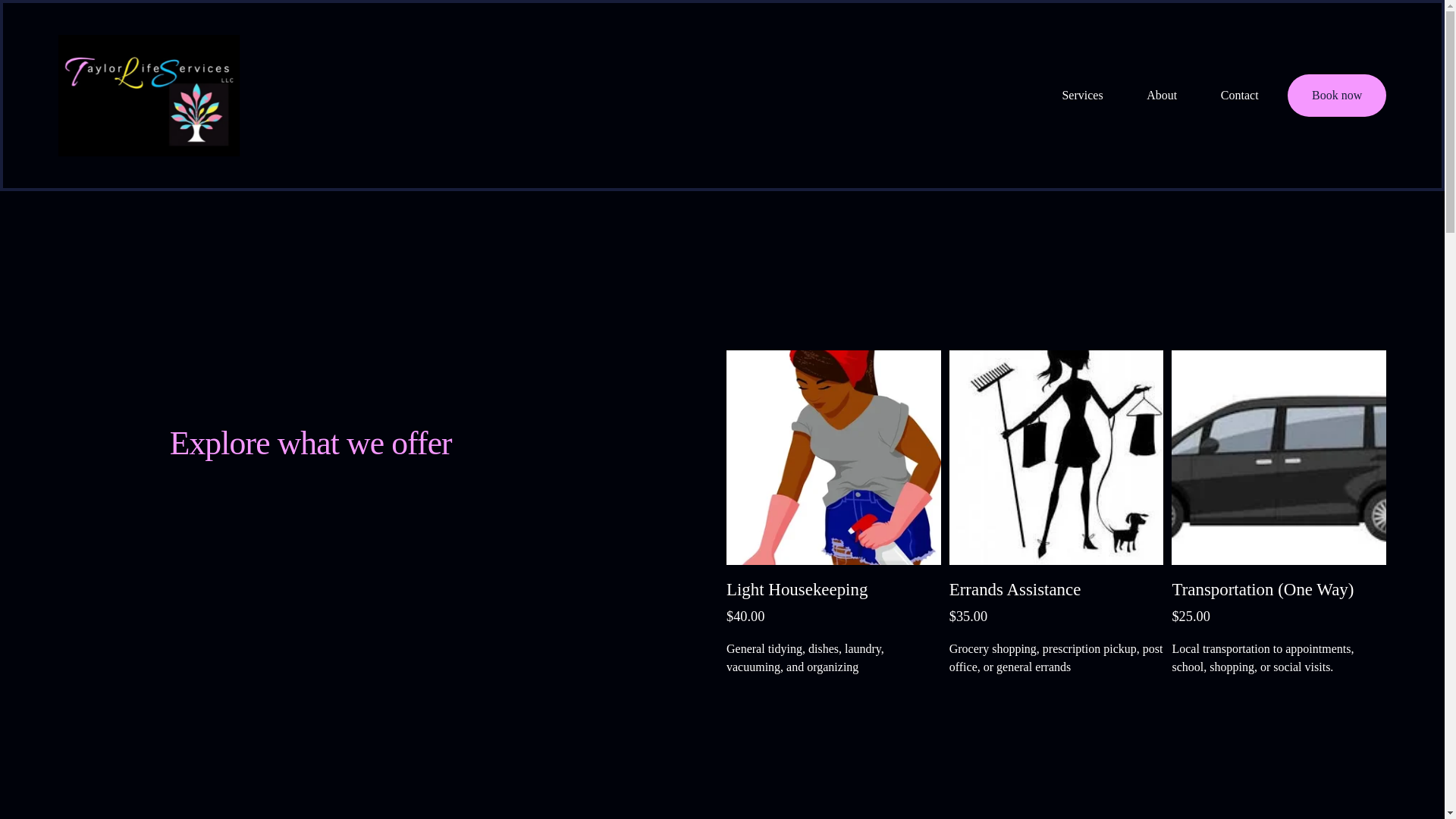 website screenshot of https://taylorlifeservices.org/