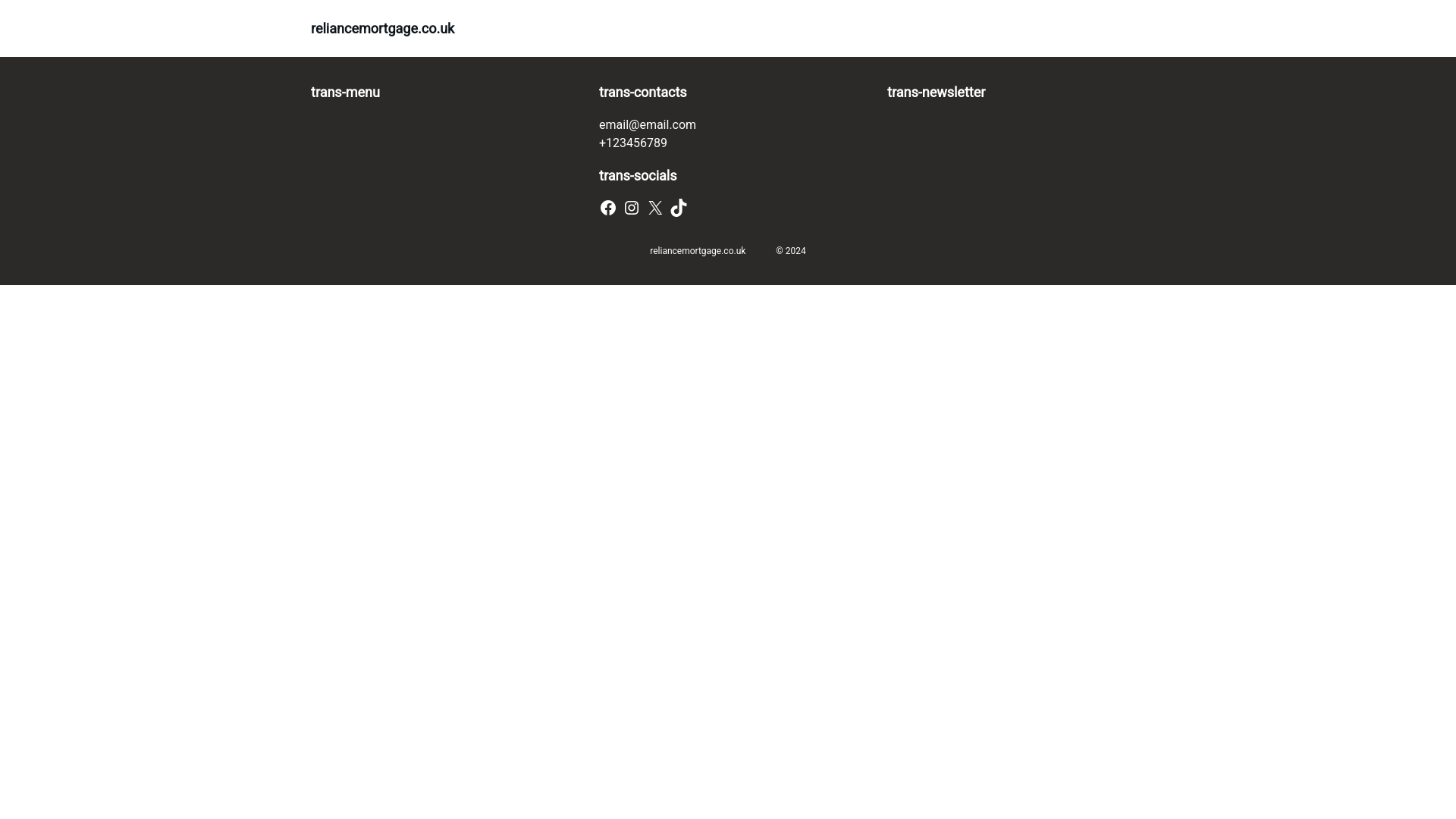 website screenshot of https://reliancemortgage.co.uk/