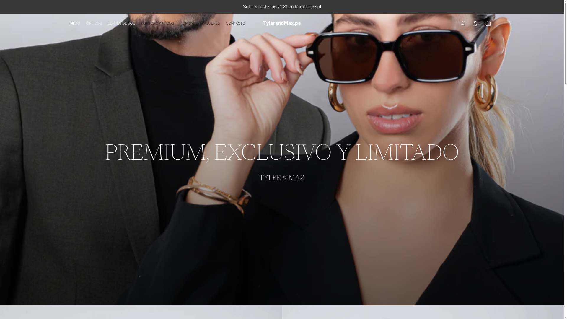 website screenshot of https://tylerandmaxeyewear.com/