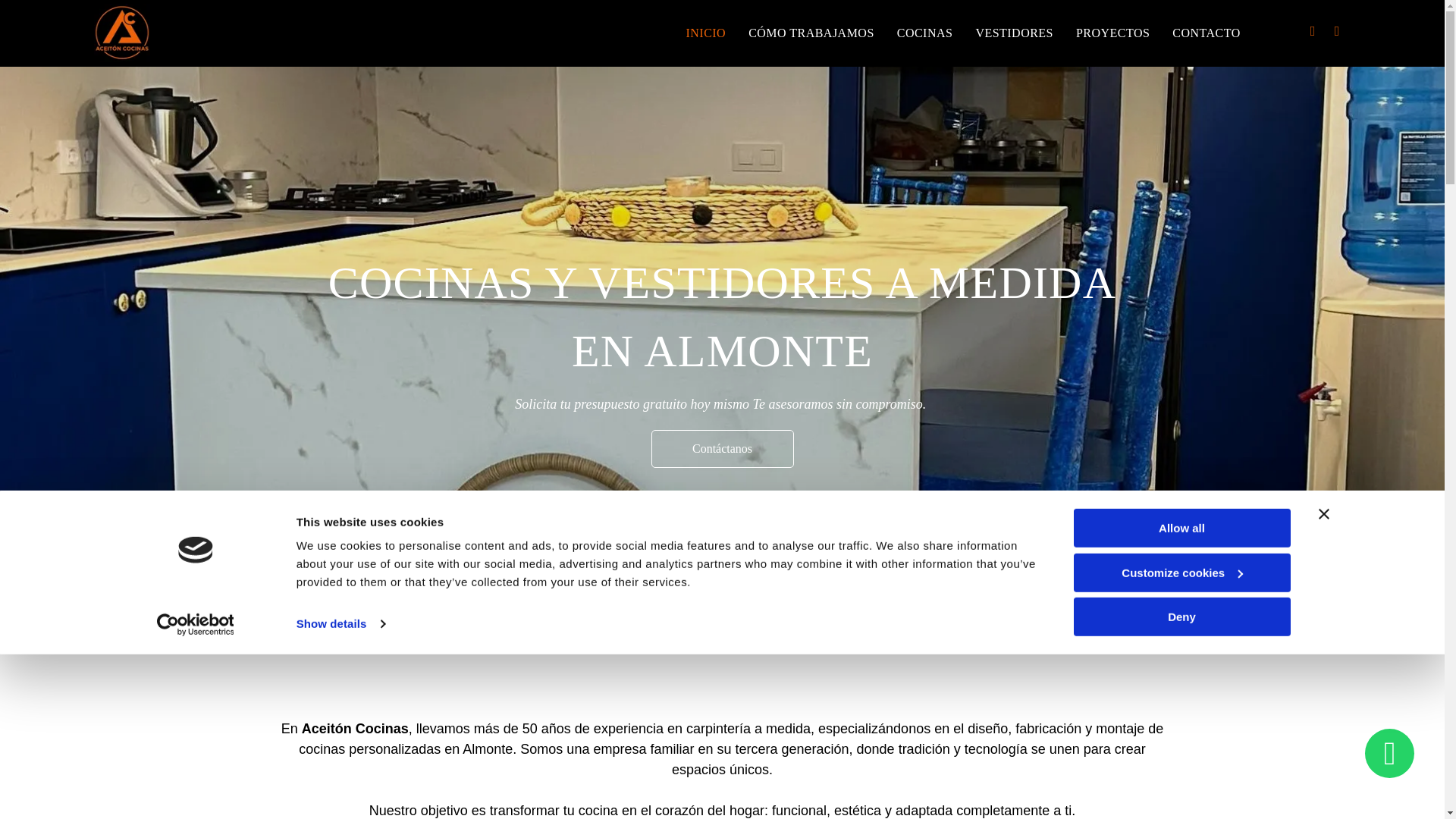 website screenshot of https://aceitoncocinas.com/