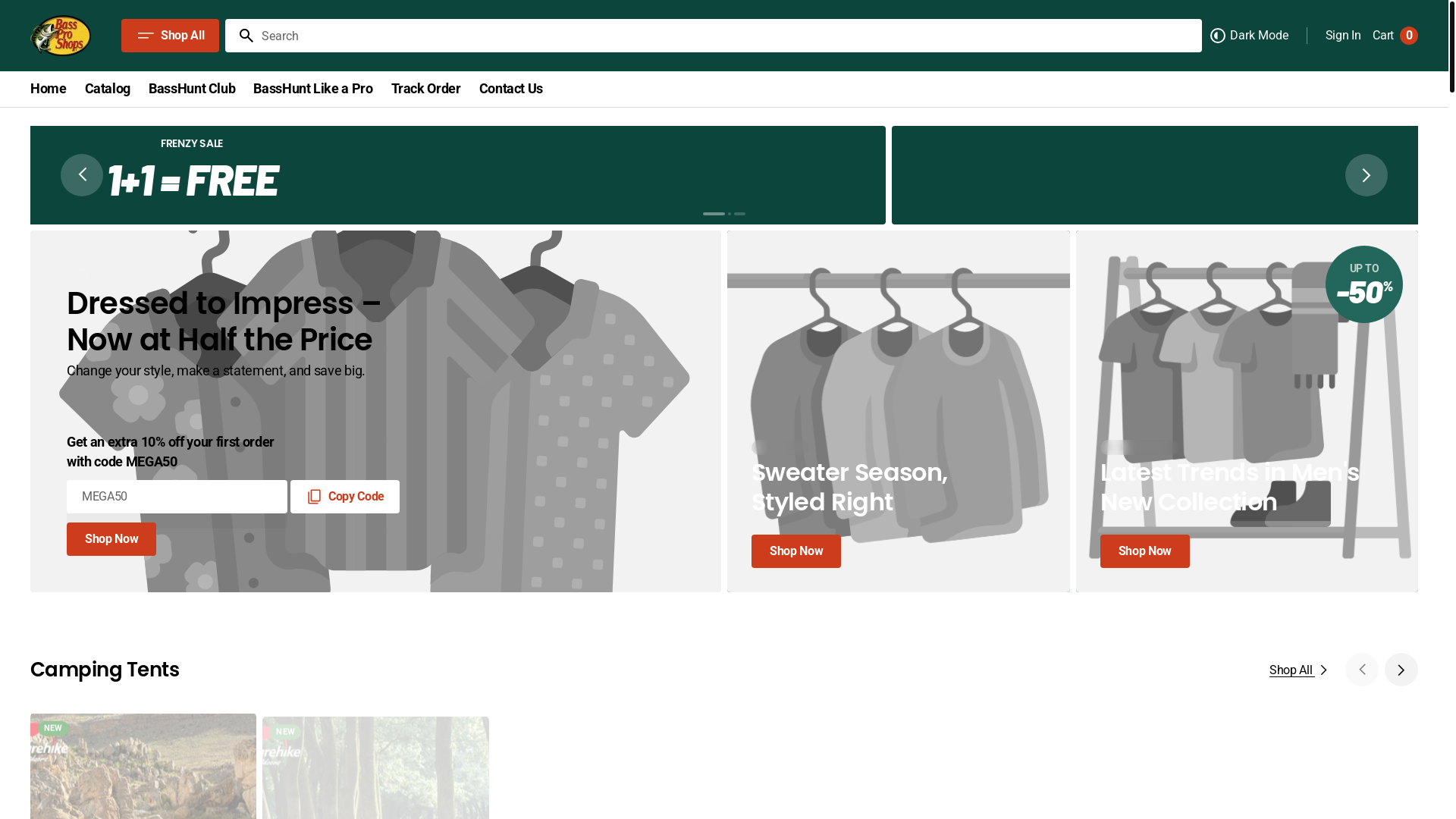 website screenshot of https://basshuntco.com/