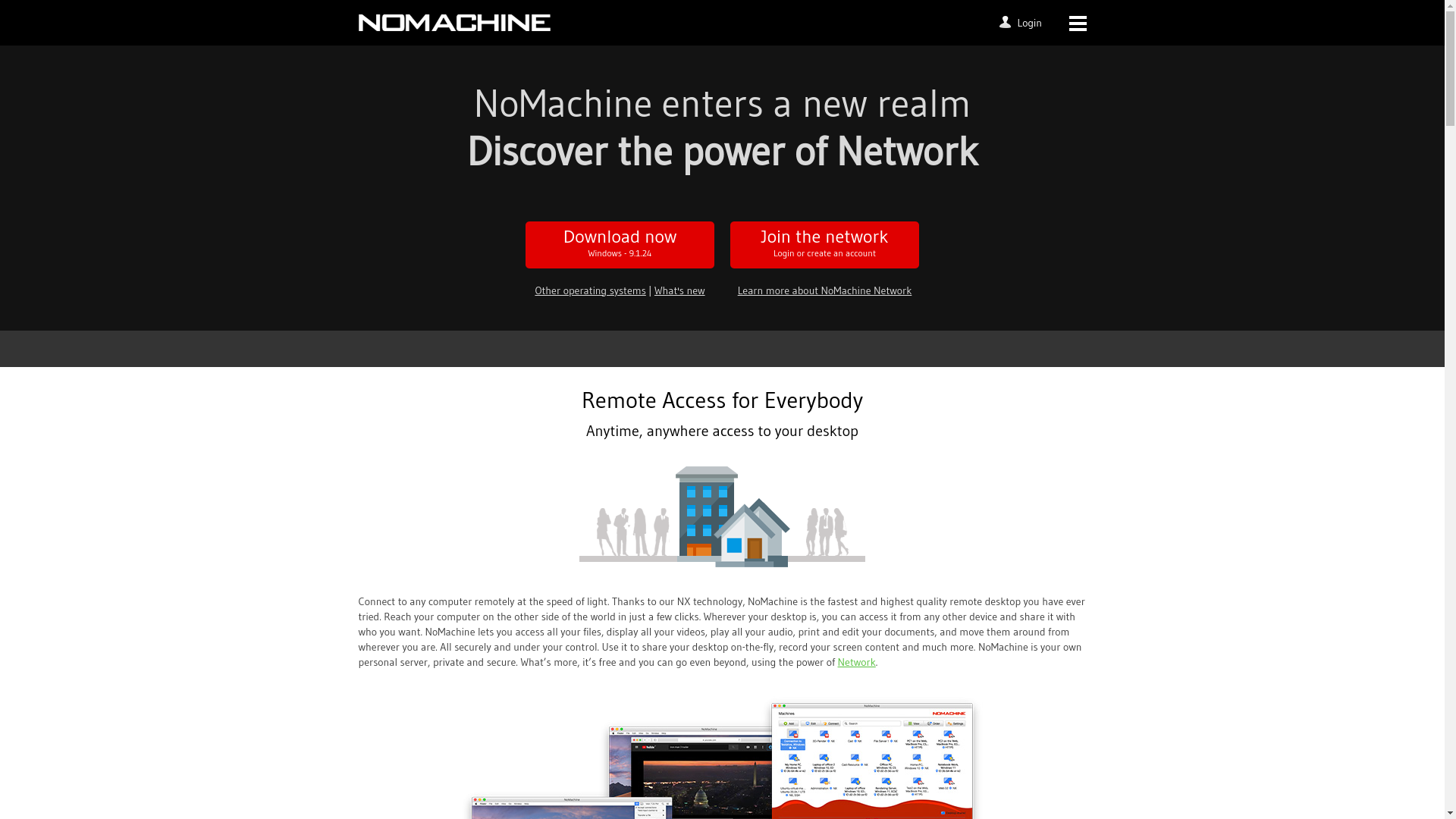 website screenshot of https://nomachine.com/