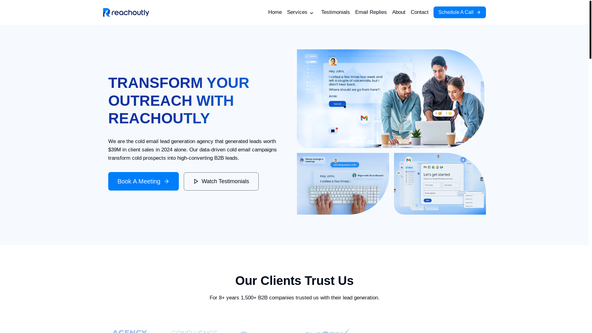 website screenshot of https://megareachoutly.com/