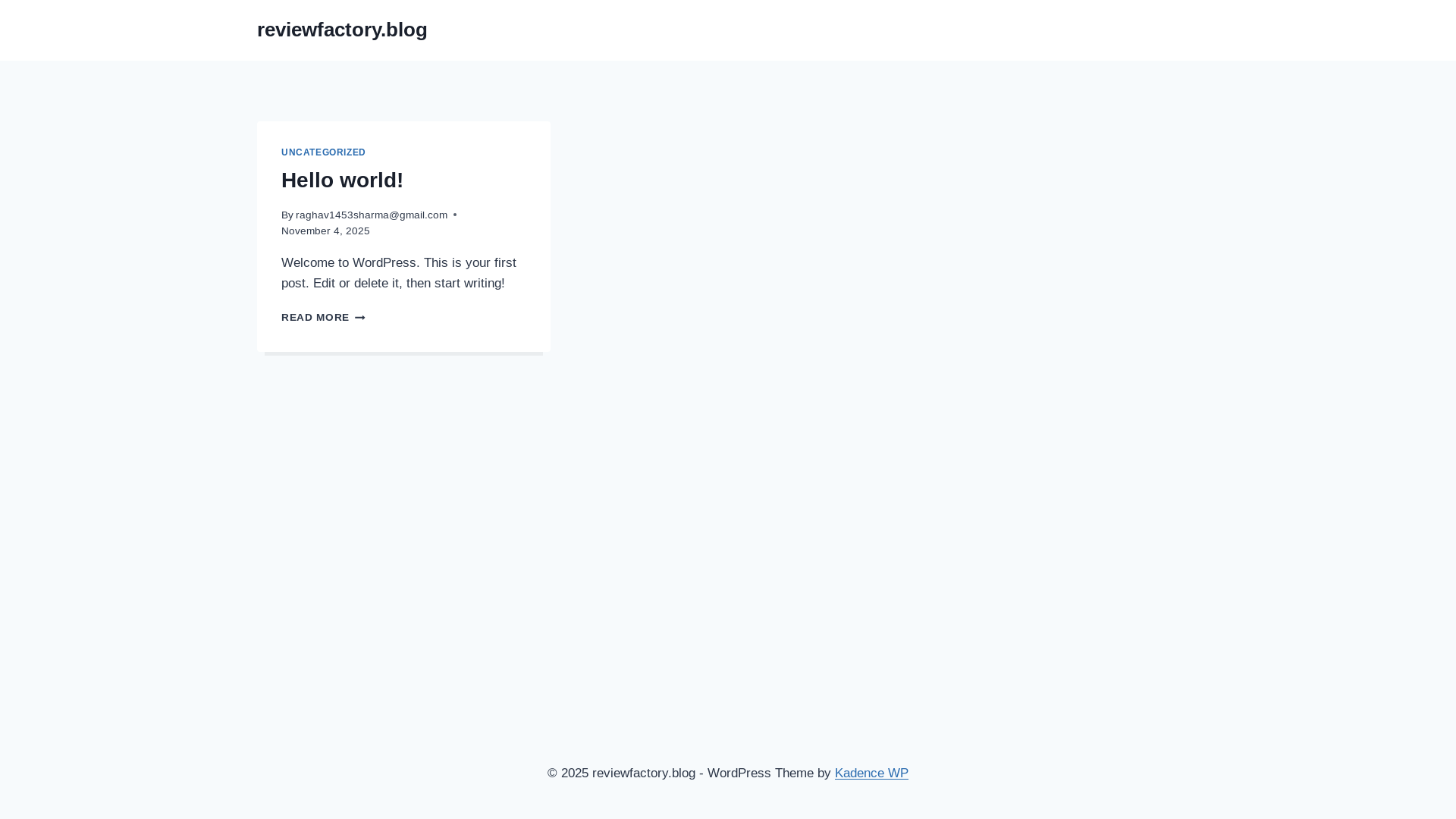 website screenshot of https://reviewfactory.blog/