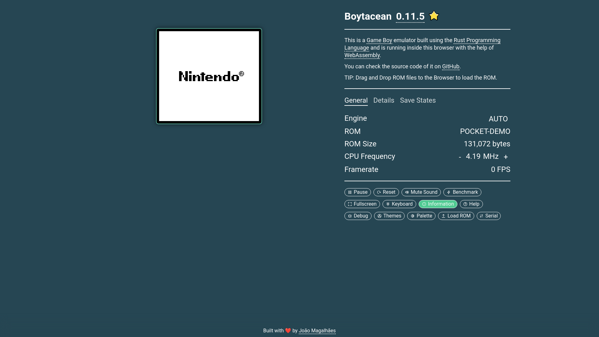 website screenshot of https://boytacean.pages.dev/