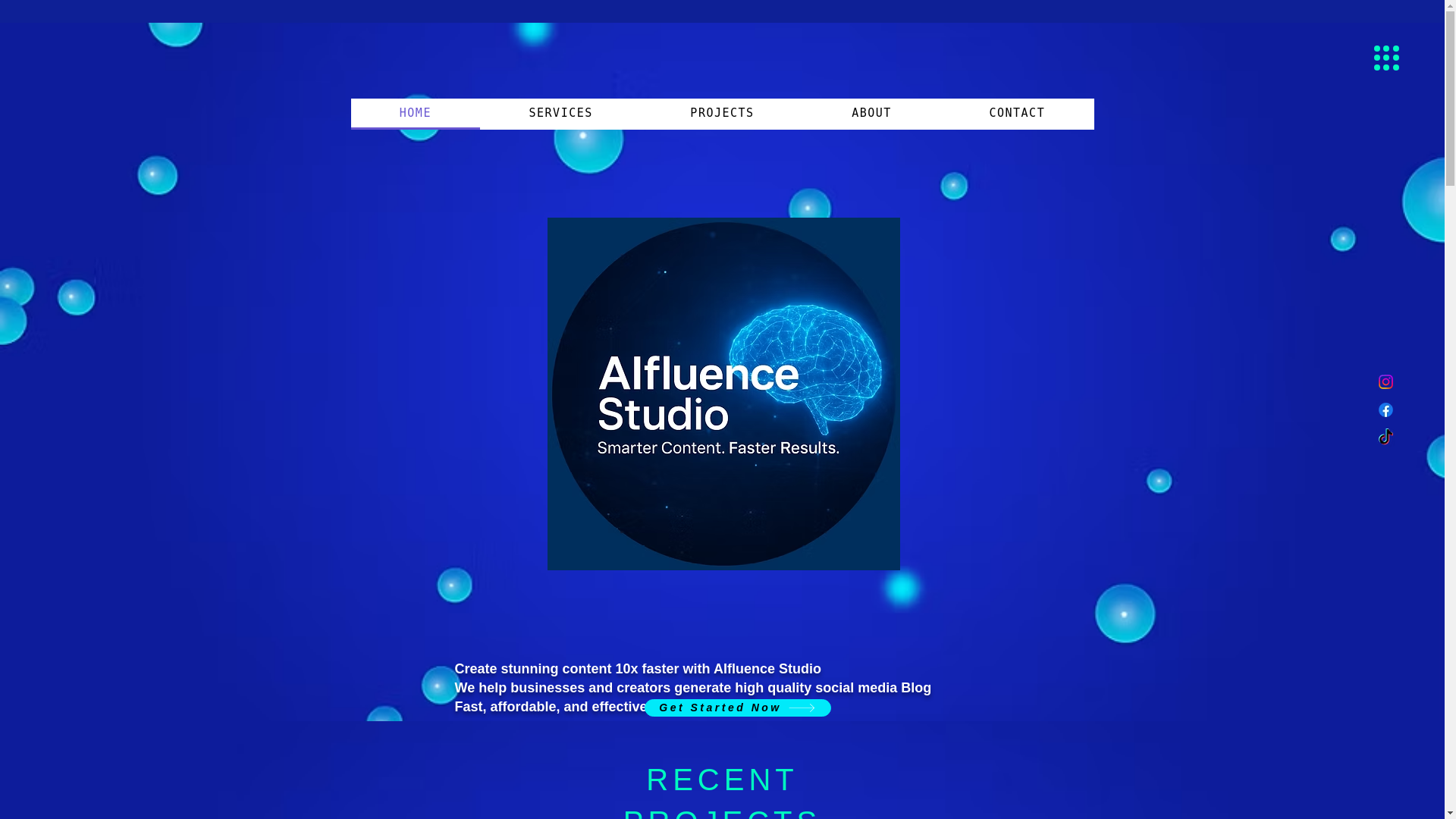 website screenshot of https://aifluencestudios.com/