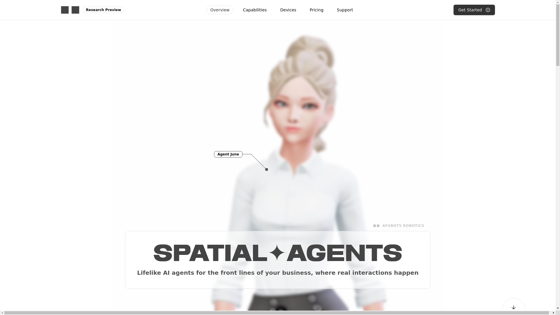 website screenshot of https://spatialagents.app/