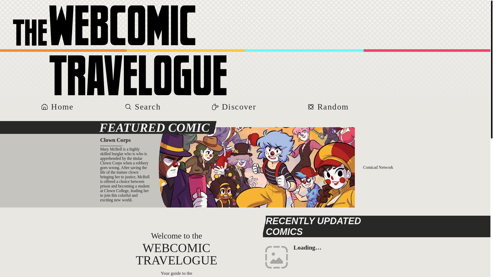 website screenshot of https://webcomic-travelogue.pages.dev/