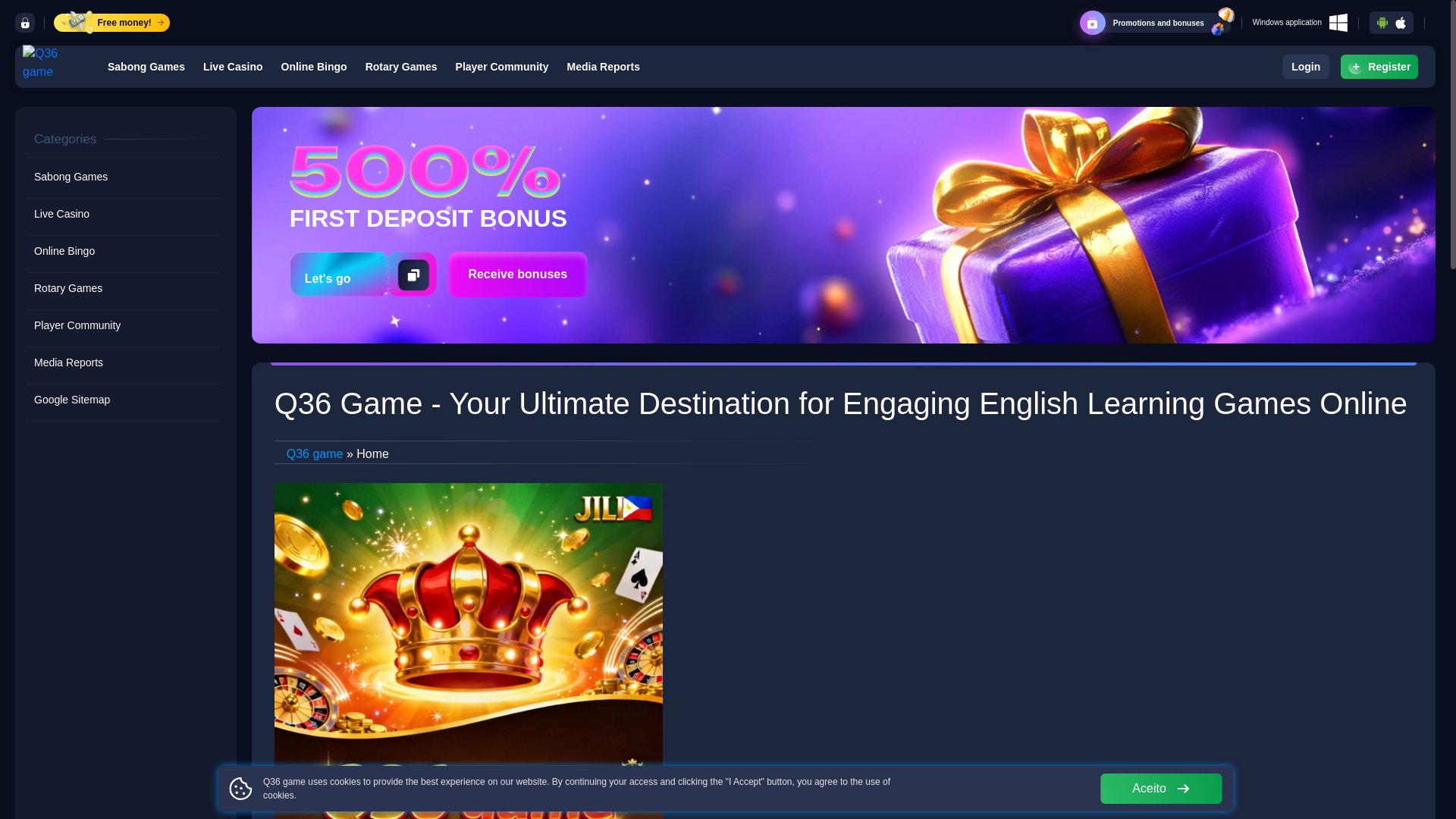 website screenshot of https://wwwq36game.com/