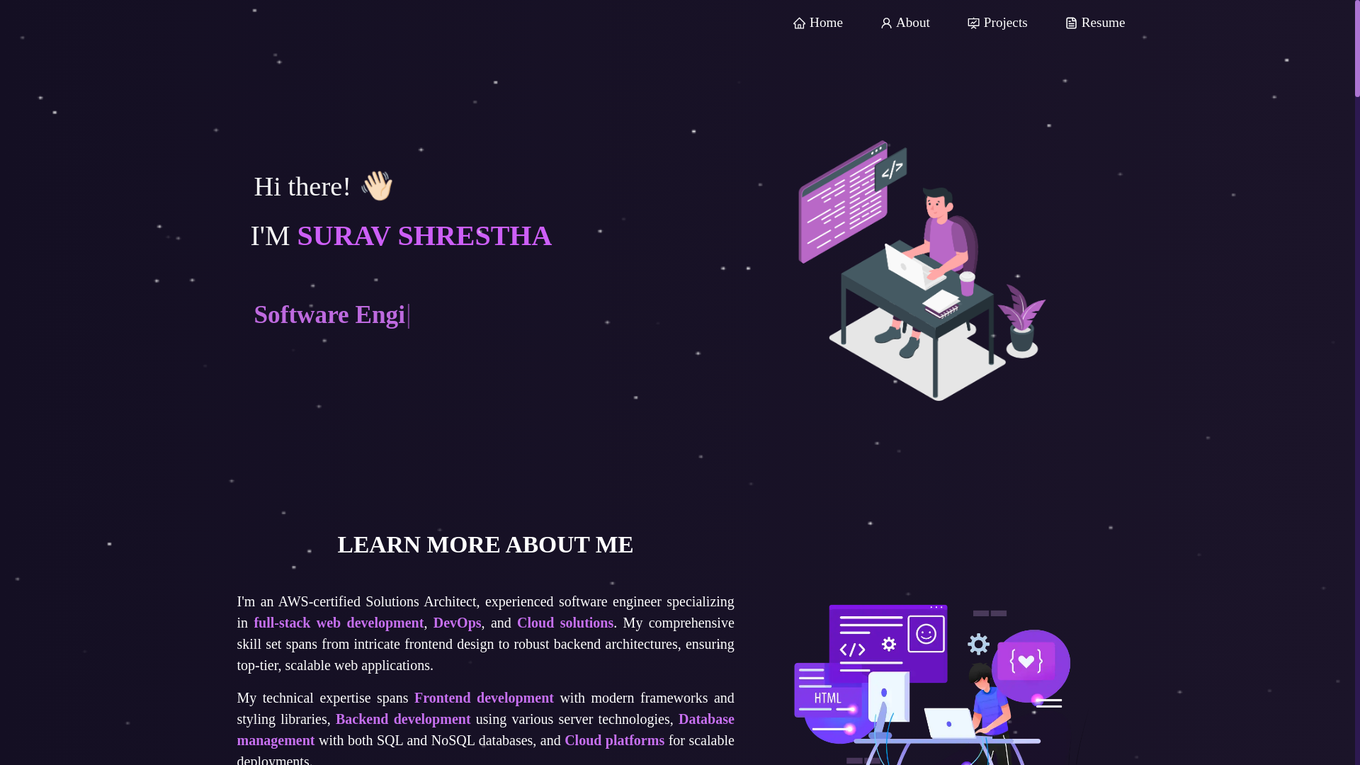 website screenshot of https://suravshrestha.pages.dev/