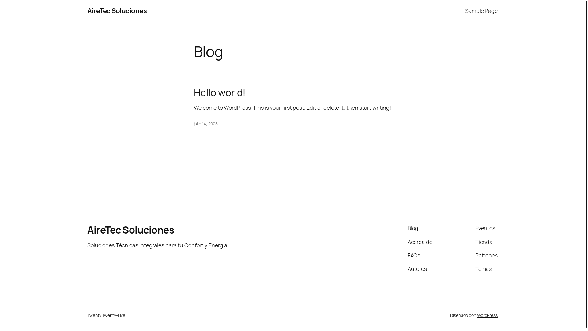 website screenshot of https://airetecsoluciones.com/