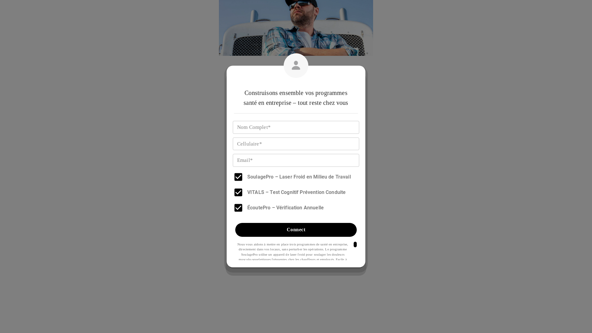 website screenshot of https://truckstopsante.ca/