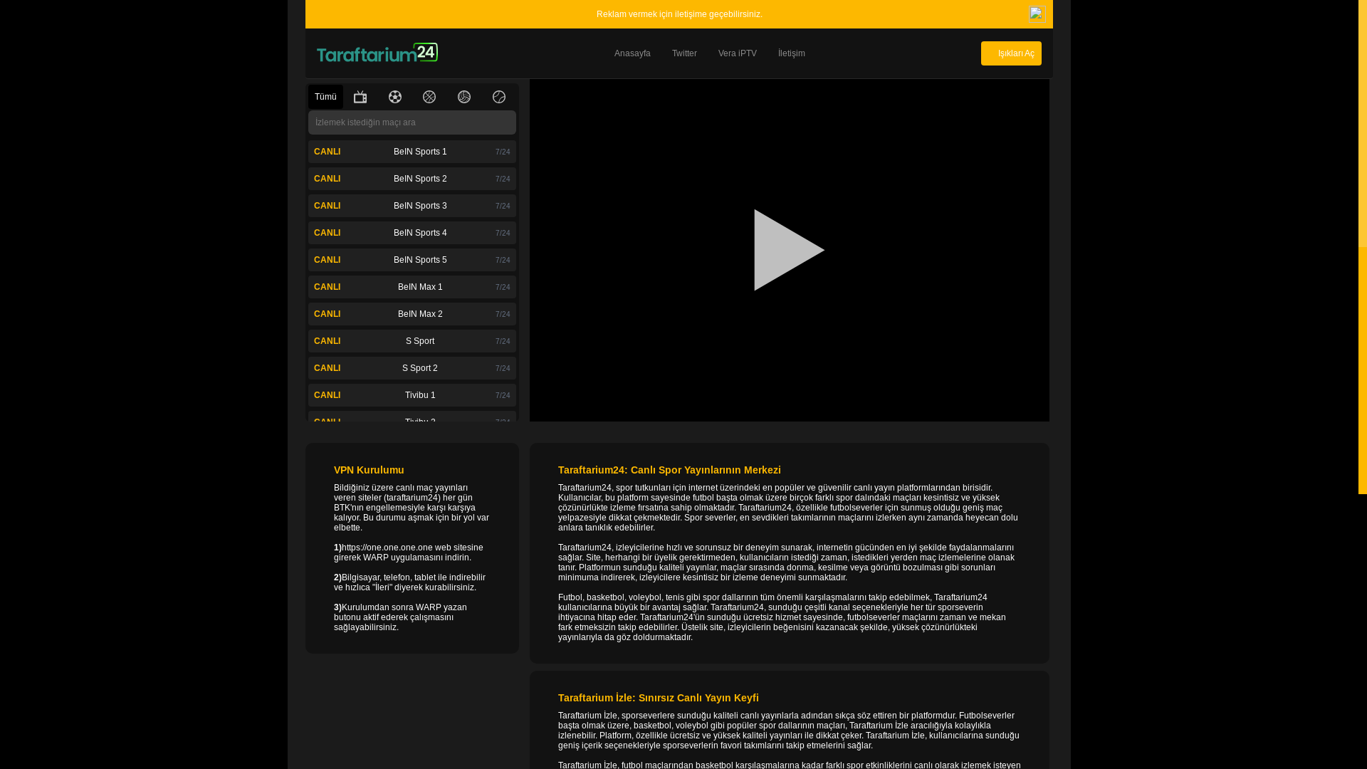 website screenshot of https://taraftarium10.cloud/