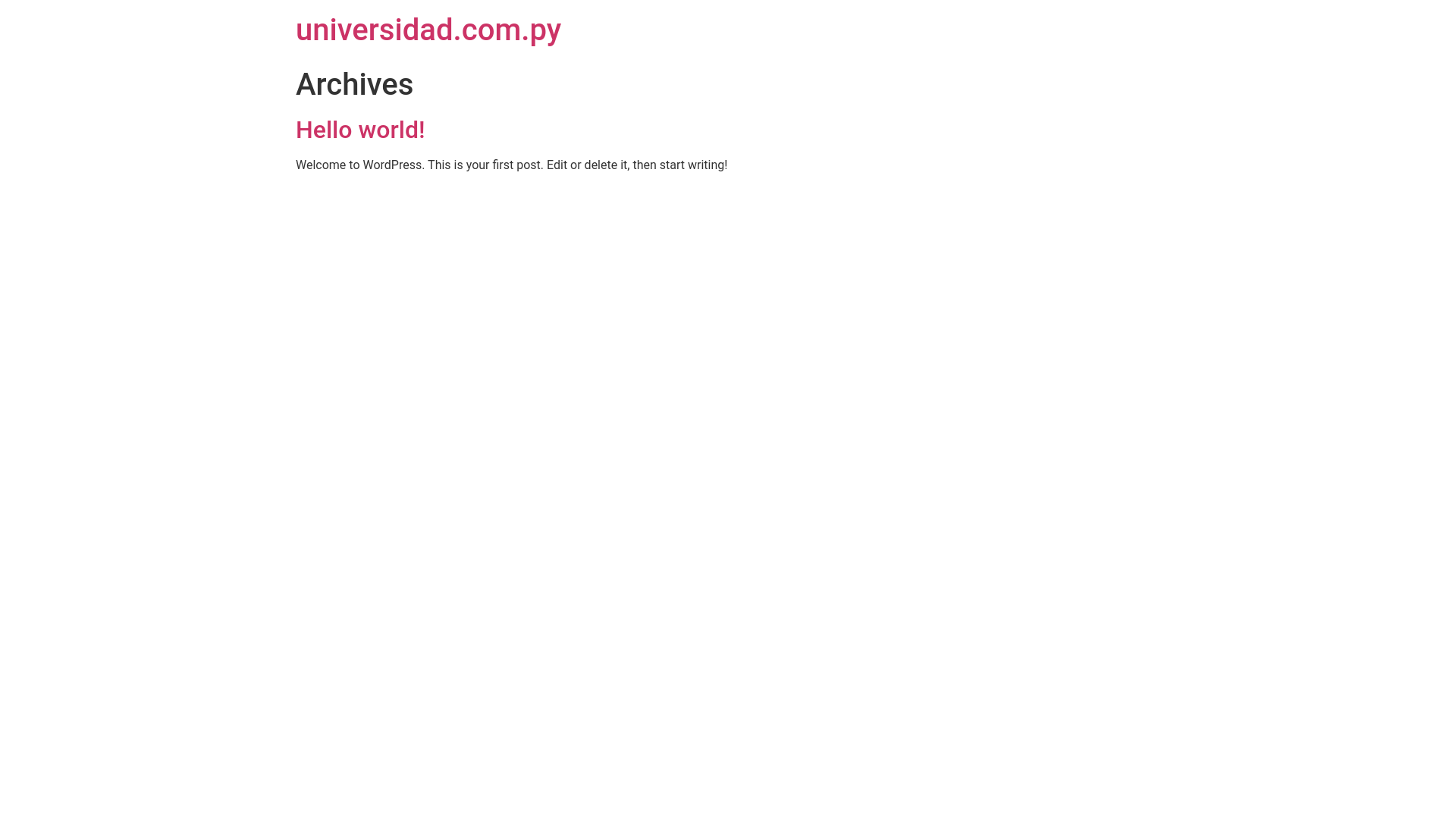 website screenshot of https://universidad.com.py/