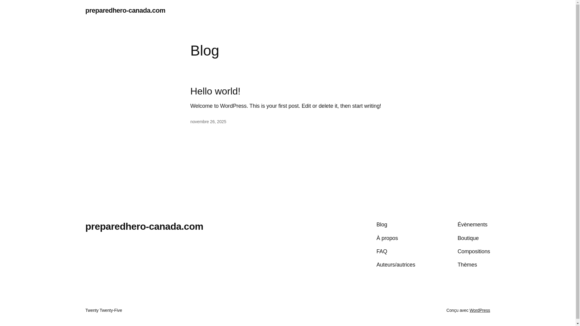 website screenshot of https://preparedhero-canada.com/