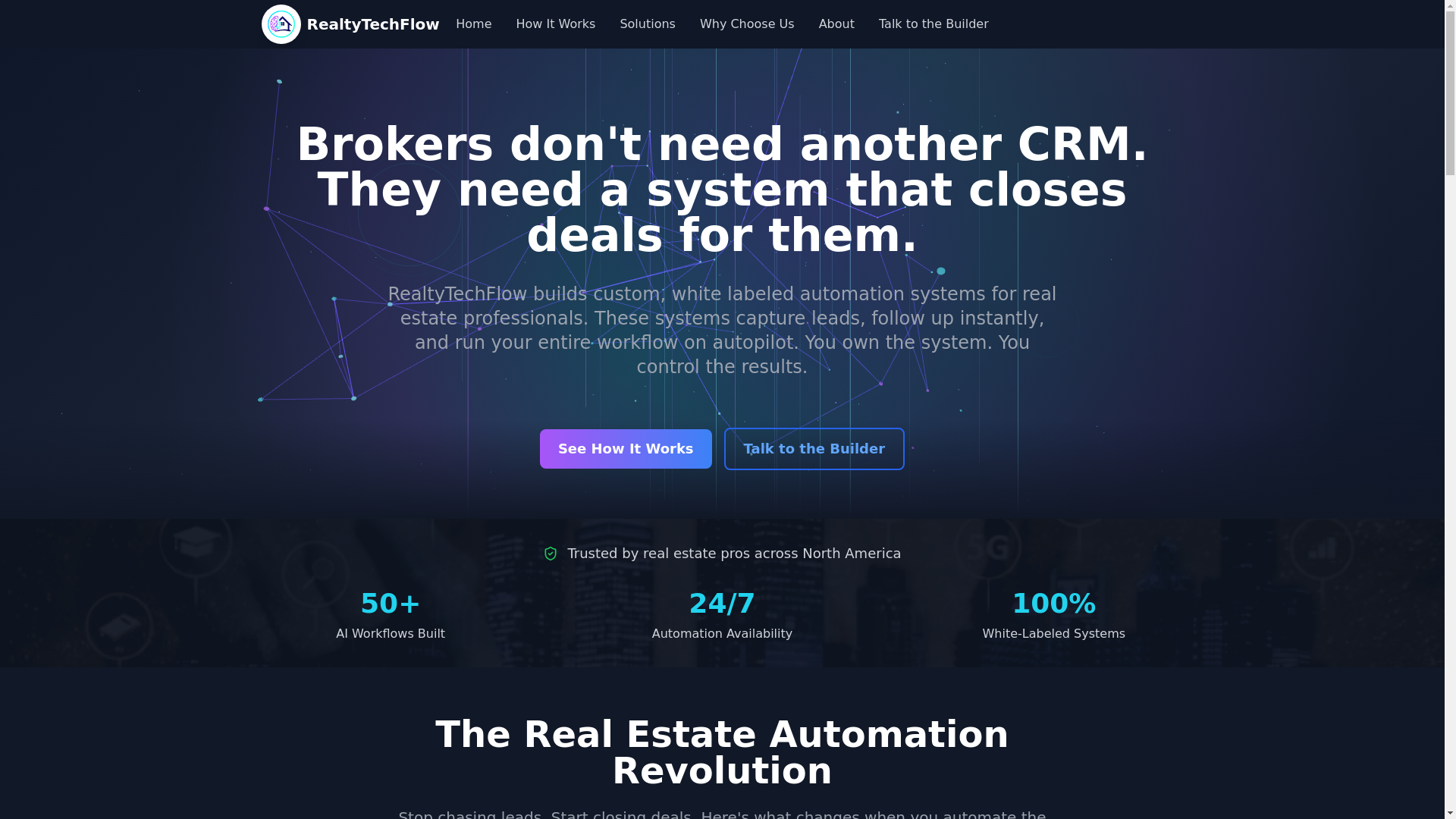website screenshot of https://realtytechflowsystem.com/