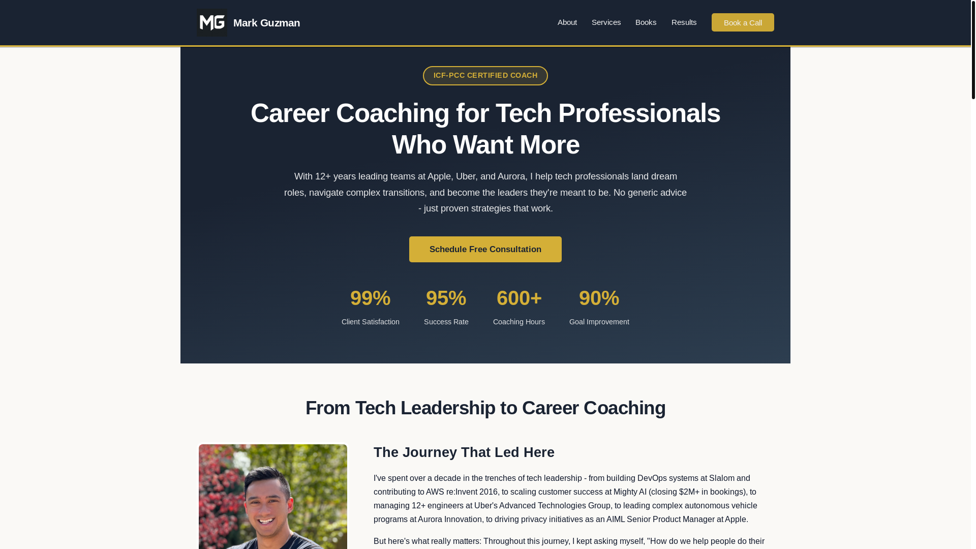 website screenshot of https://mgcareerlab.com/