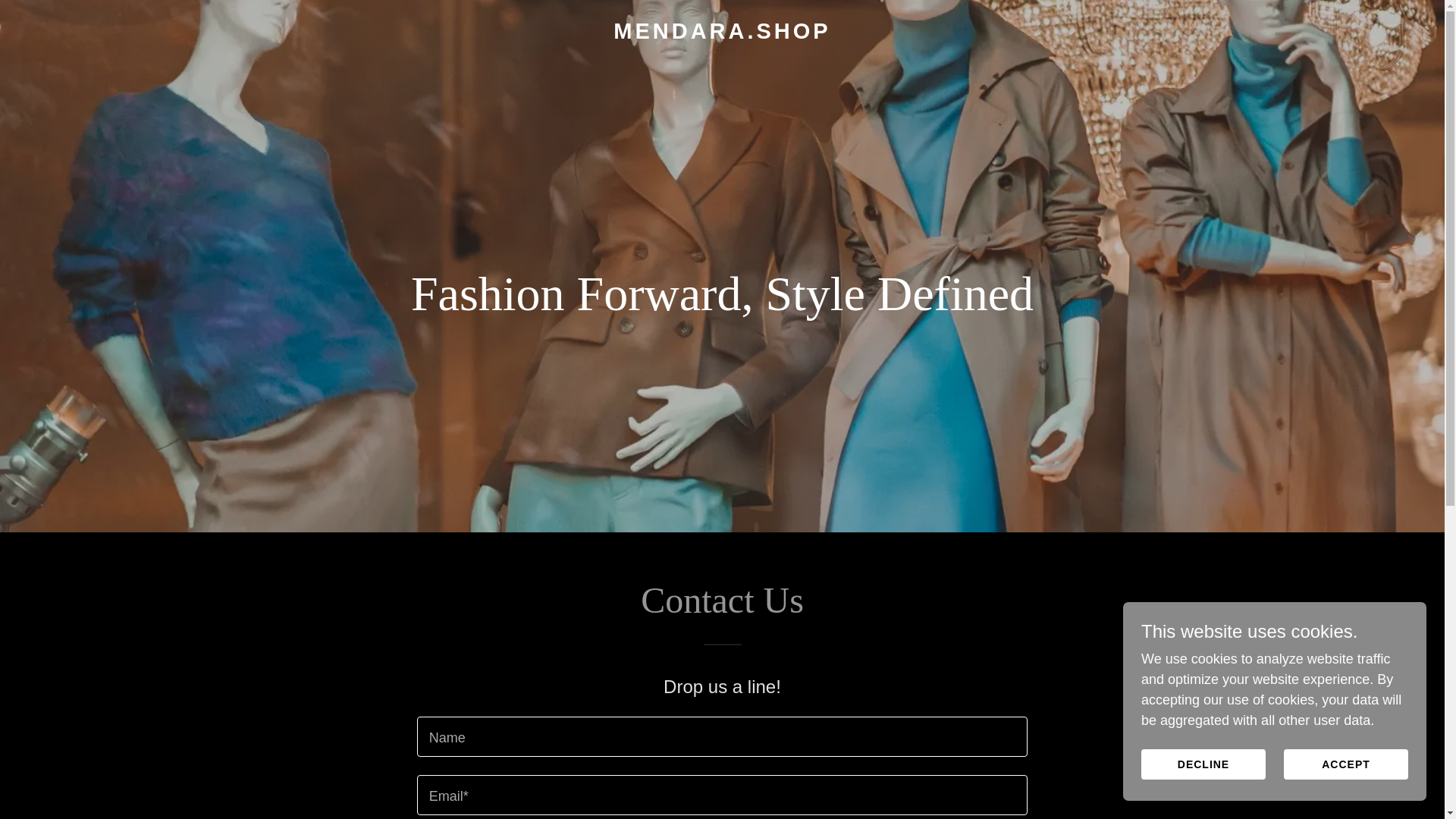 website screenshot of https://mendara.shop/