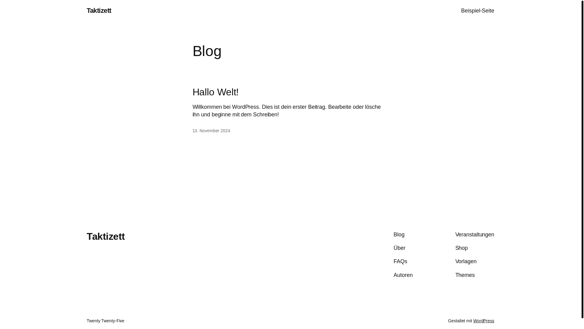 website screenshot of https://taktizett.de/