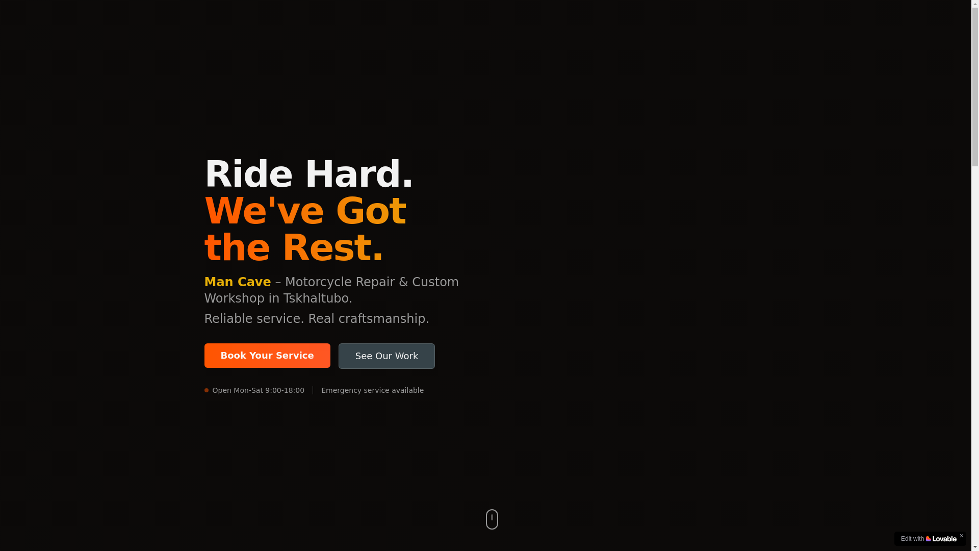 website screenshot of https://mancave.ge/
