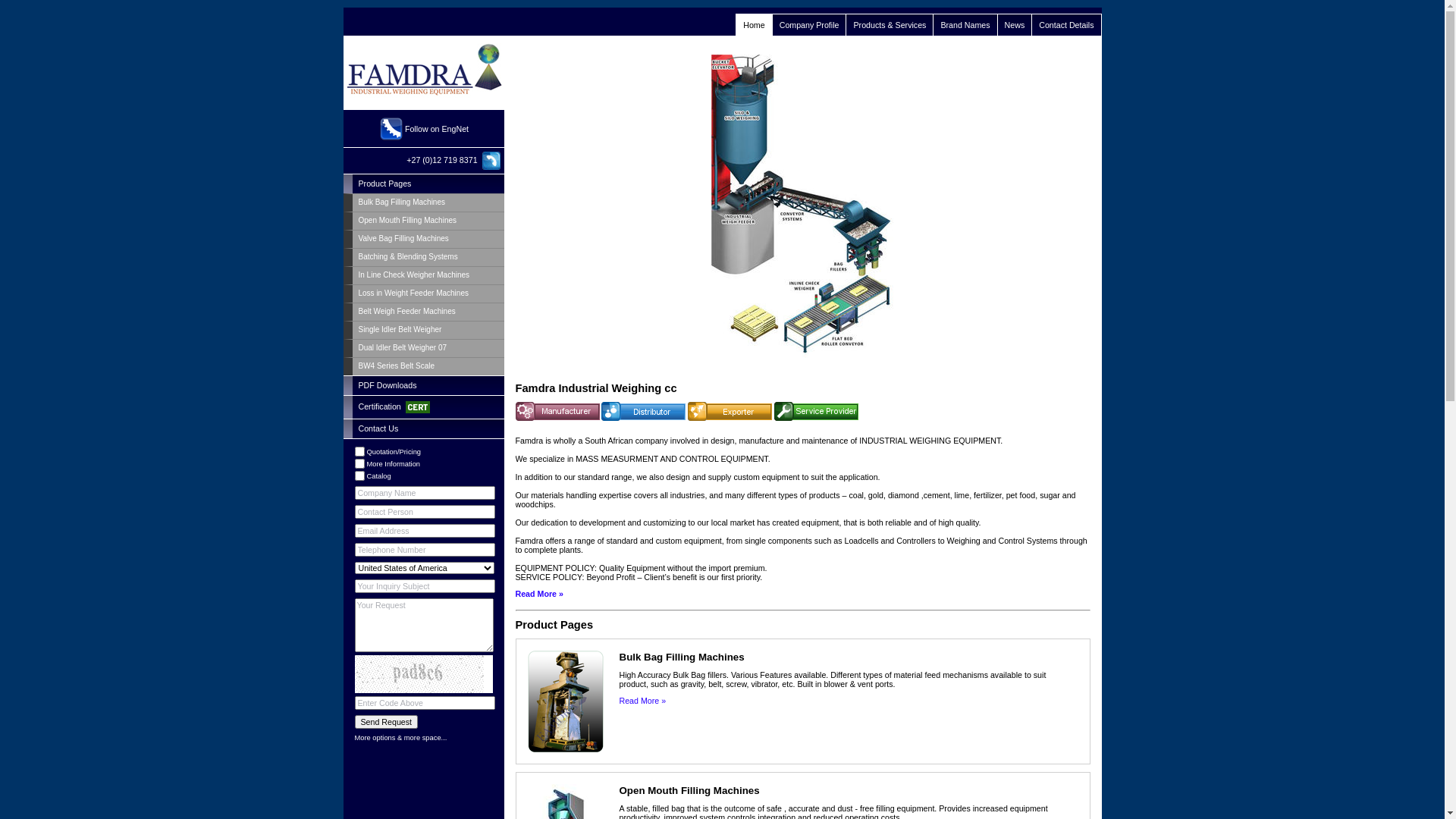 website screenshot of https://www.famdra.co.za