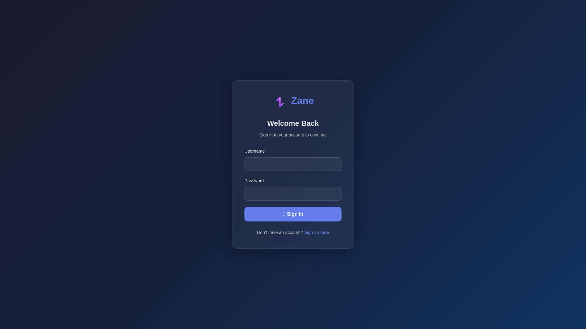 website screenshot of https://zaneonline.pages.dev/