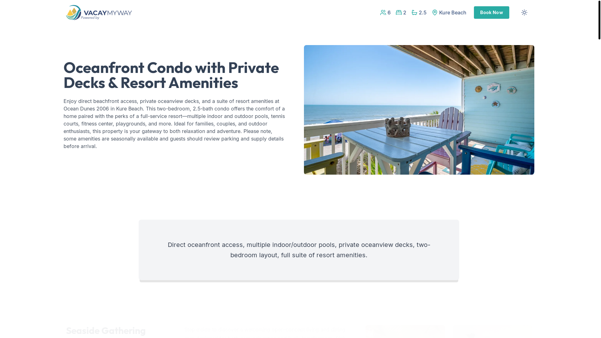 website screenshot of https://sunrisekure.vacations/