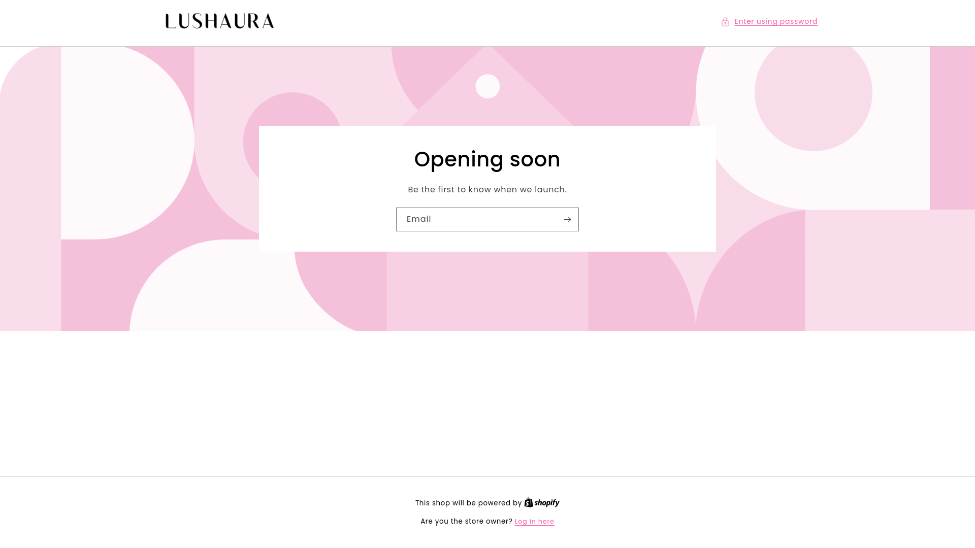 website screenshot of https://lushsaura.com/